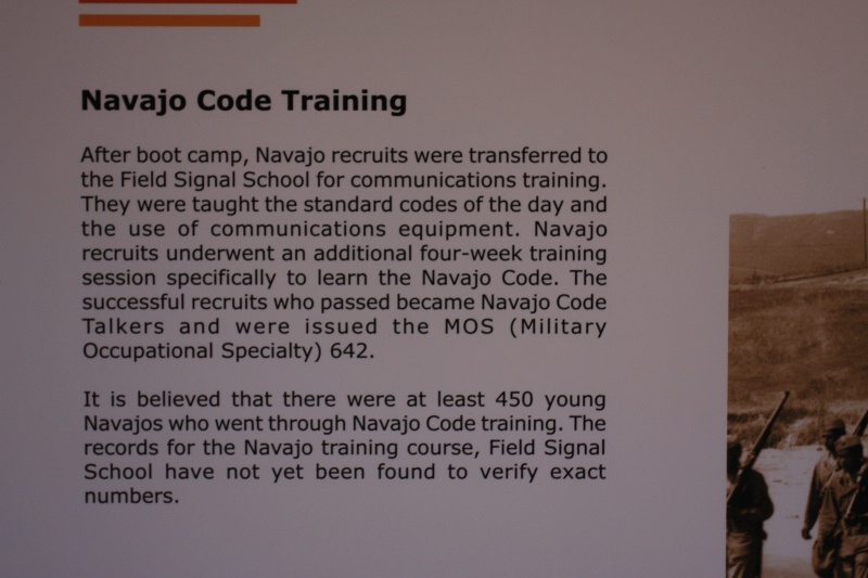 IMG_1177 boot campという単語だけに反応してみる。<BR>
ナバホ族の言葉は難解でネイティブしか理解が難しいため、戦争中は暗号として使われていたそうです。
